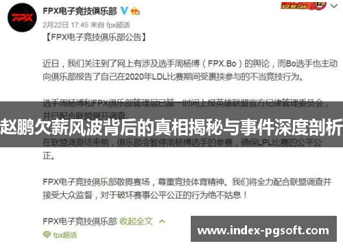 赵鹏欠薪风波背后的真相揭秘与事件深度剖析